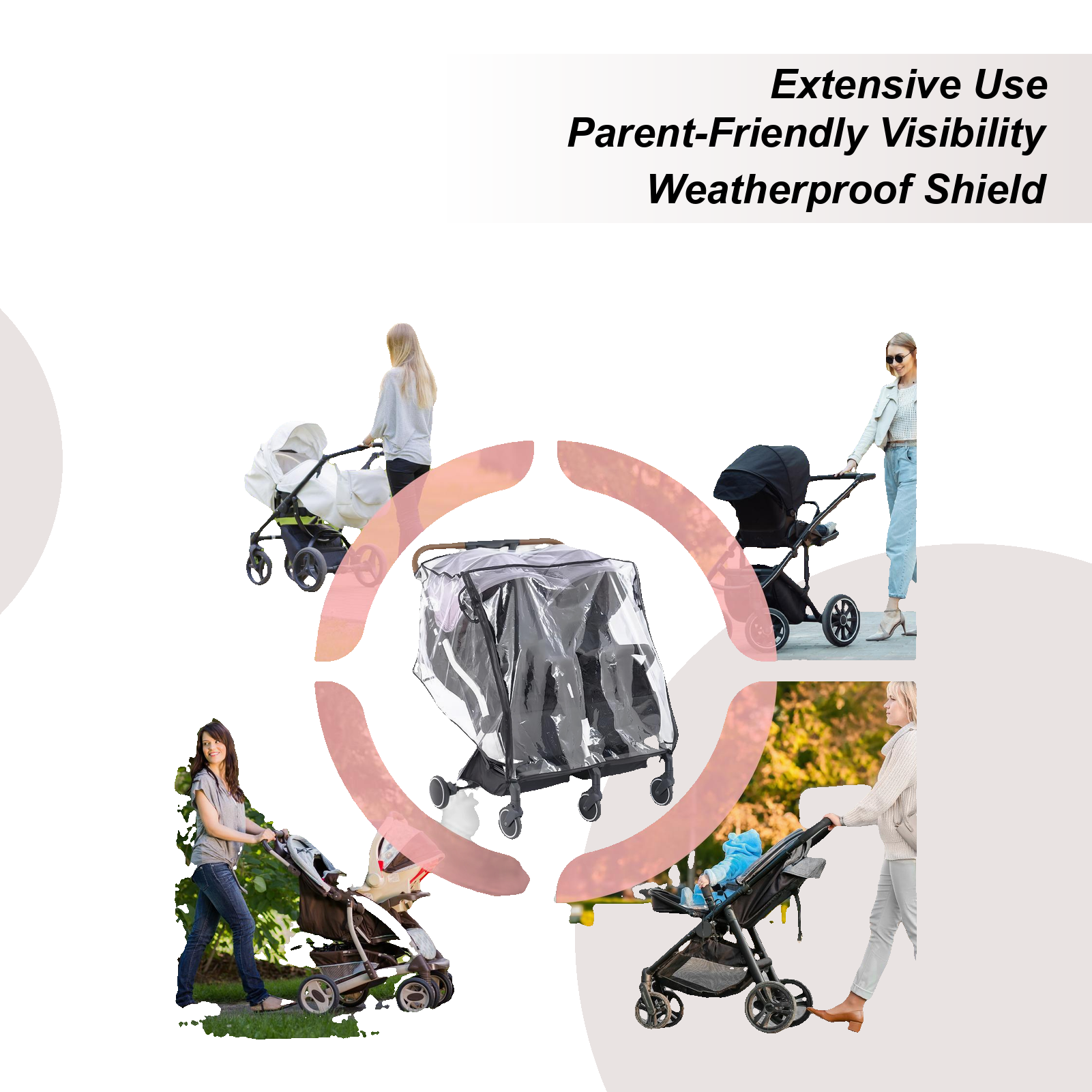 Stroller Rain Cover - Baby Stroller Rain Cover Windproof Clear