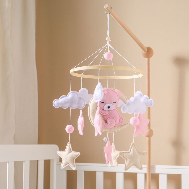 Baby Rattle Toy Set - Crib Mobile Rattle Baby Wooden Bed