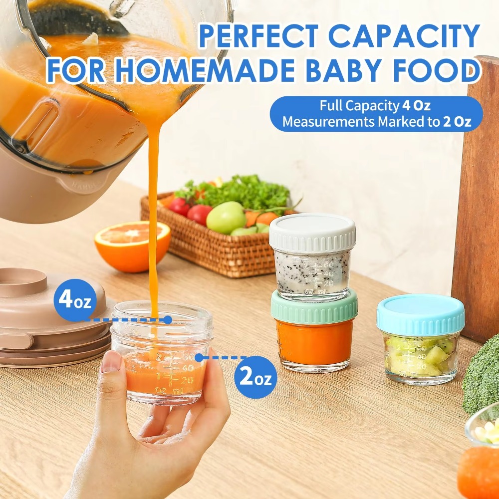 6pcs Mason Jar Glass Baby Food - Baby Food Storage Jar reseña y precio