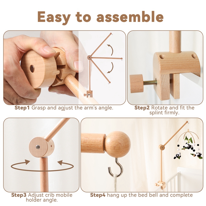 Baby Wooden Bed Bell Bracket M - Baby Rattle Toy Set reseña y precio
