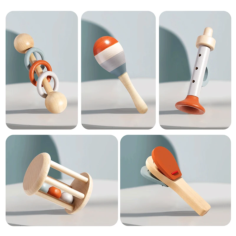 5Pcs Baby Musical Instruments  - Baby Rattle Toy Set reseña y precio