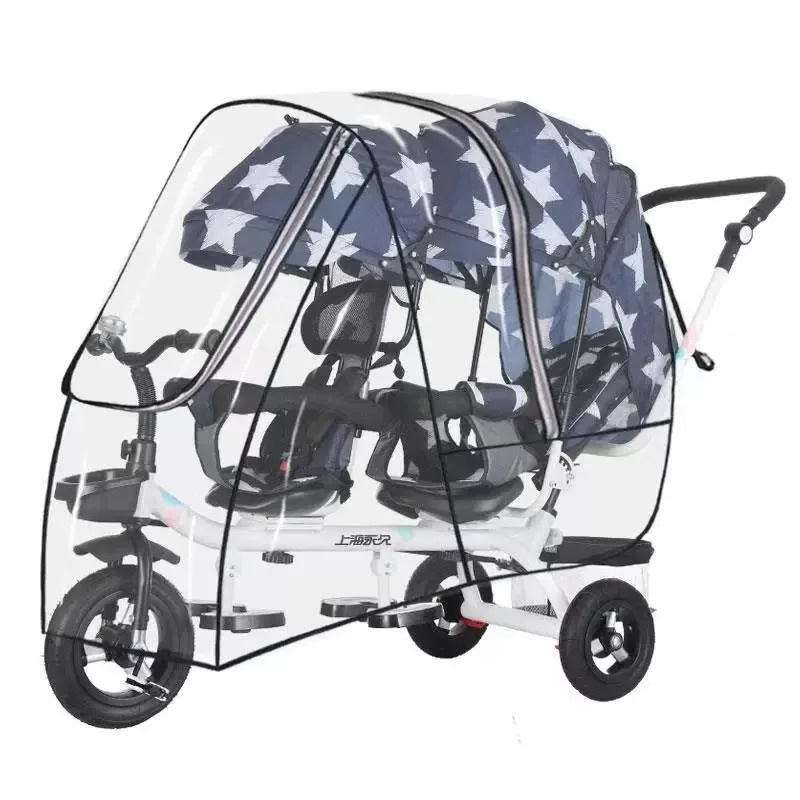 Double Seat Baby Stroller Wate - Stroller Rain Cover reseña y precio