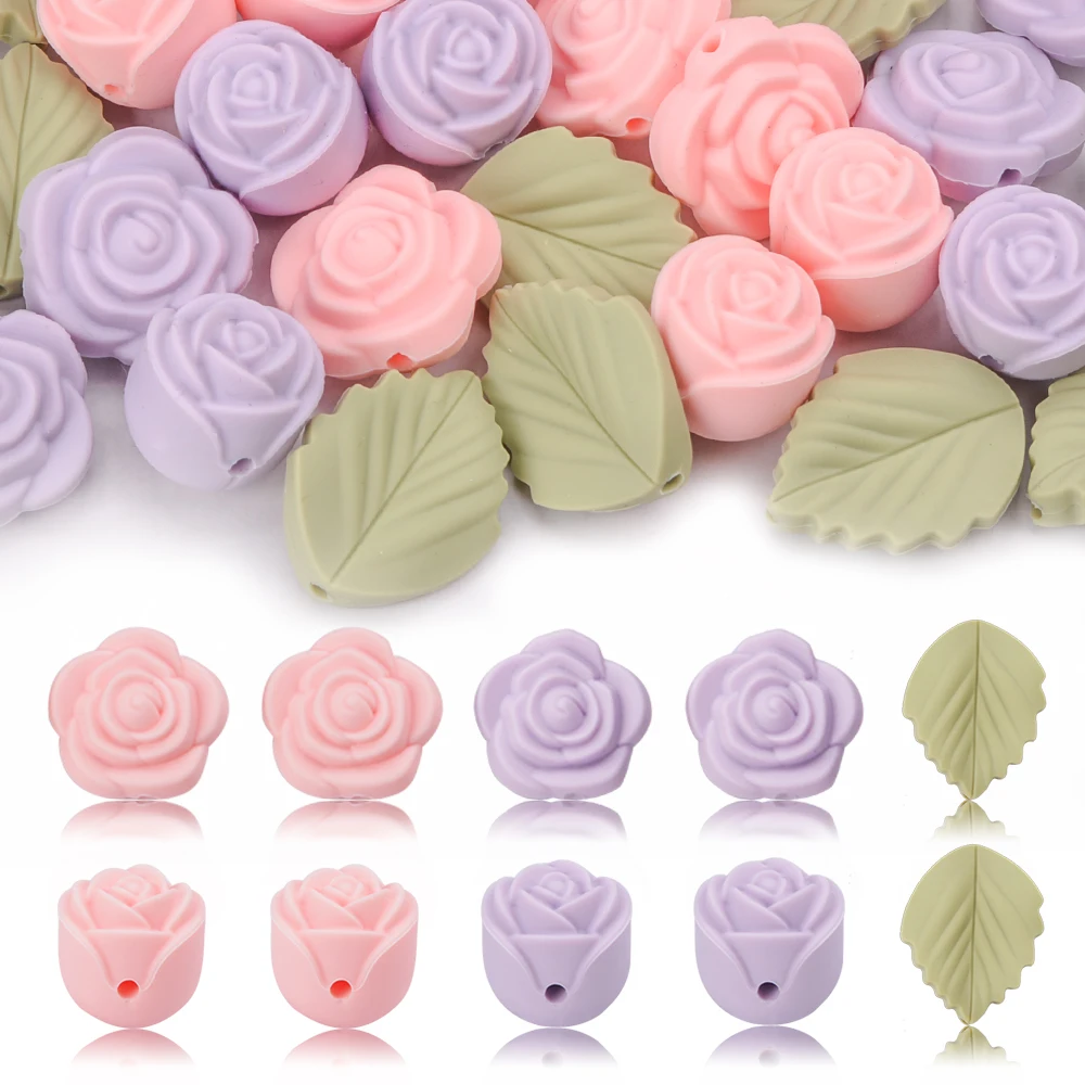 LOFCA 30Pcs Rose Silicone Bead - Baby Products For 1 Year Old reseña y precio