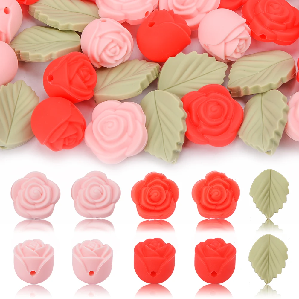 LOFCA 30Pcs Rose Silicone Bead - Baby Products For 1 Year Old reseña y precio