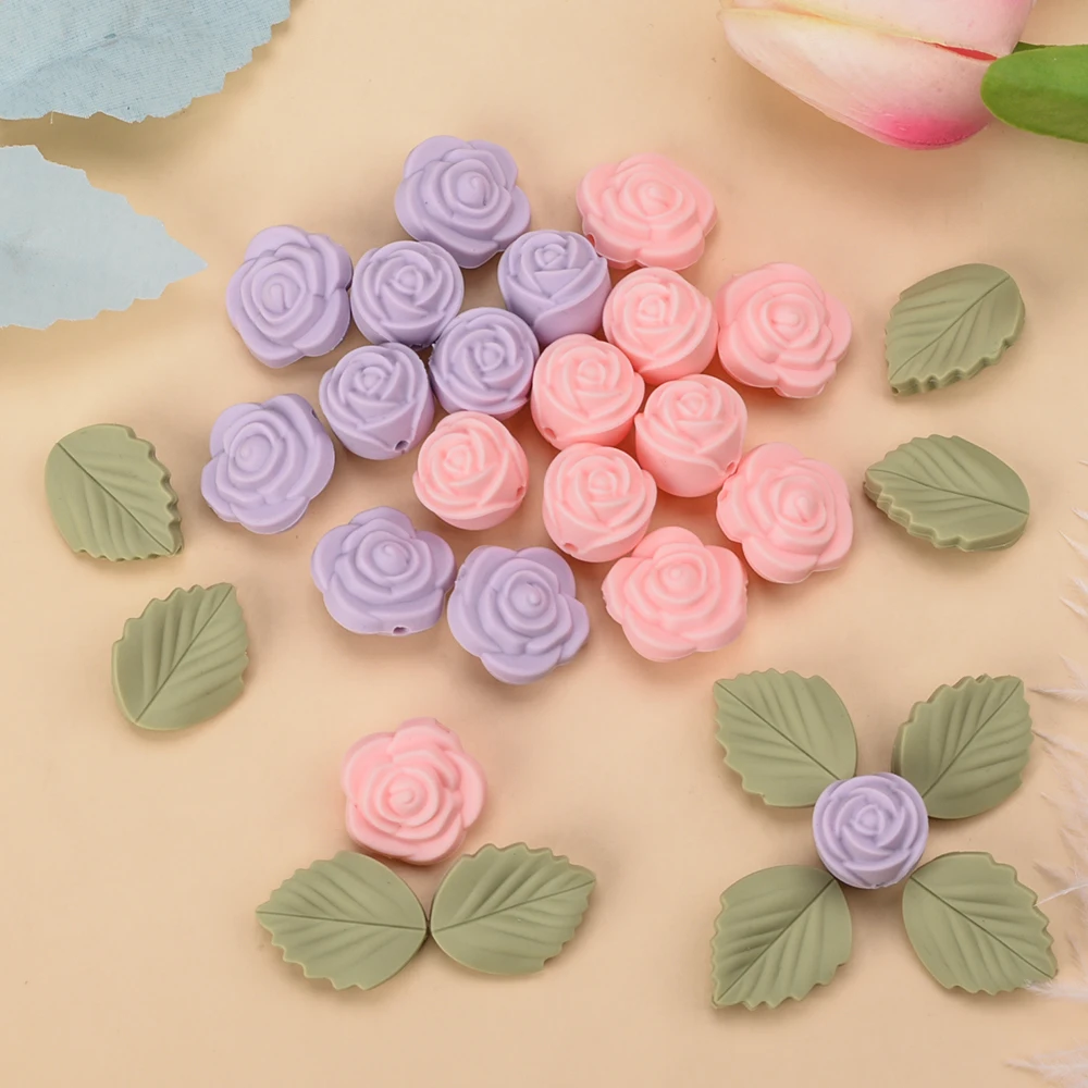 LOFCA 30Pcs Rose Silicone Bead - Baby Products For 1 Year Old reseña y precio