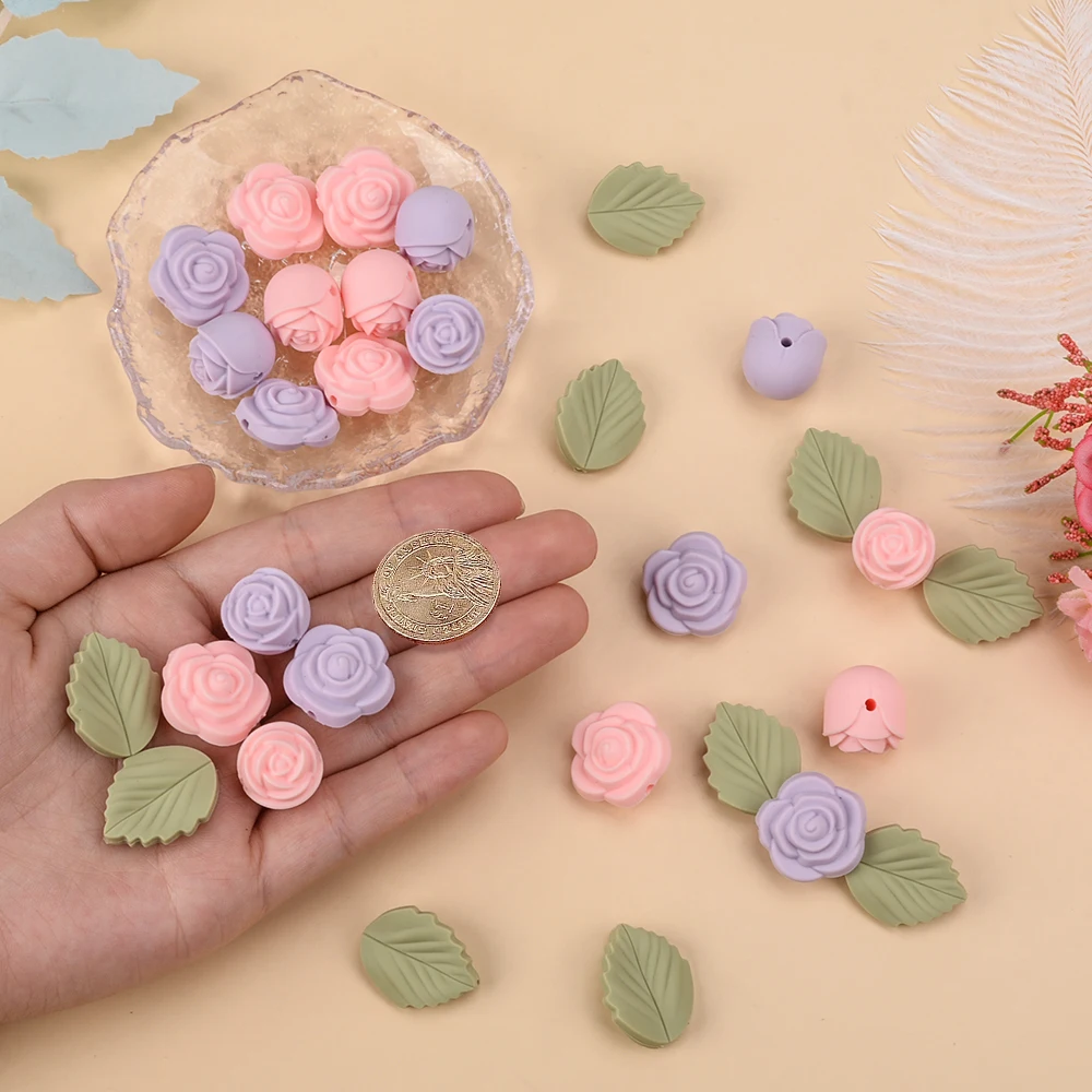 LOFCA 30Pcs Rose Silicone Bead - Baby Products For 1 Year Old reseña y precio