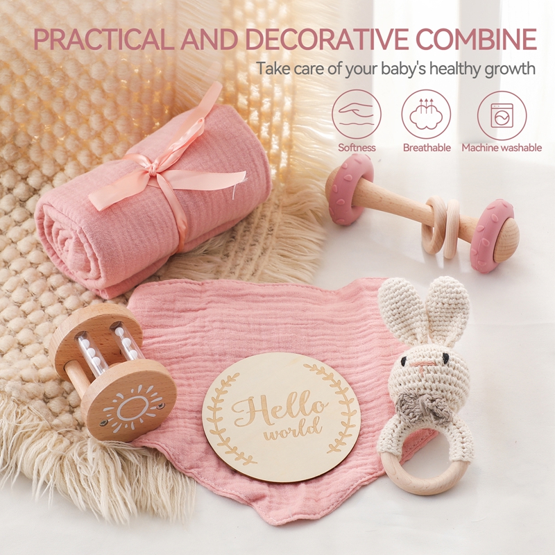 6PC Baby Bath Set Reversible C - Baby Rattle Toy Set reseña y precio