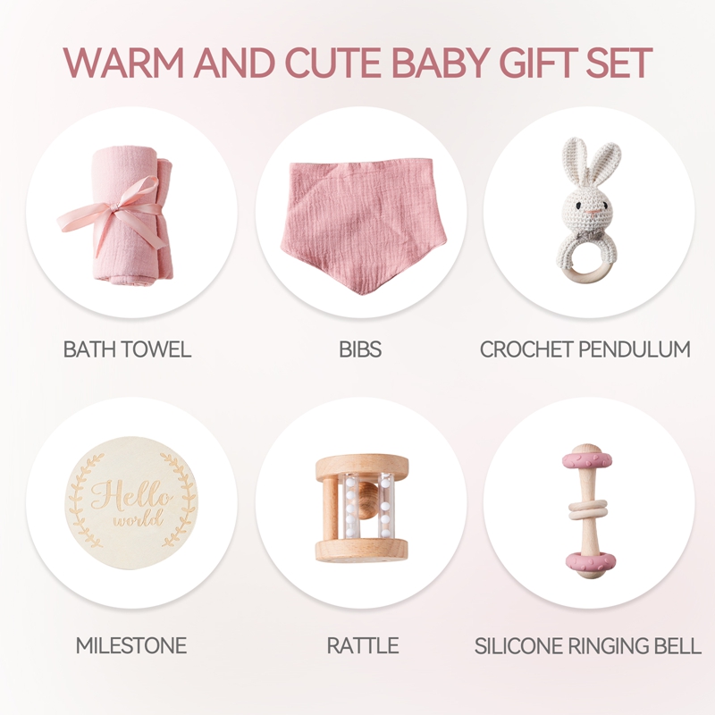 6PC Baby Bath Set Reversible C - Baby Rattle Toy Set reseña y precio