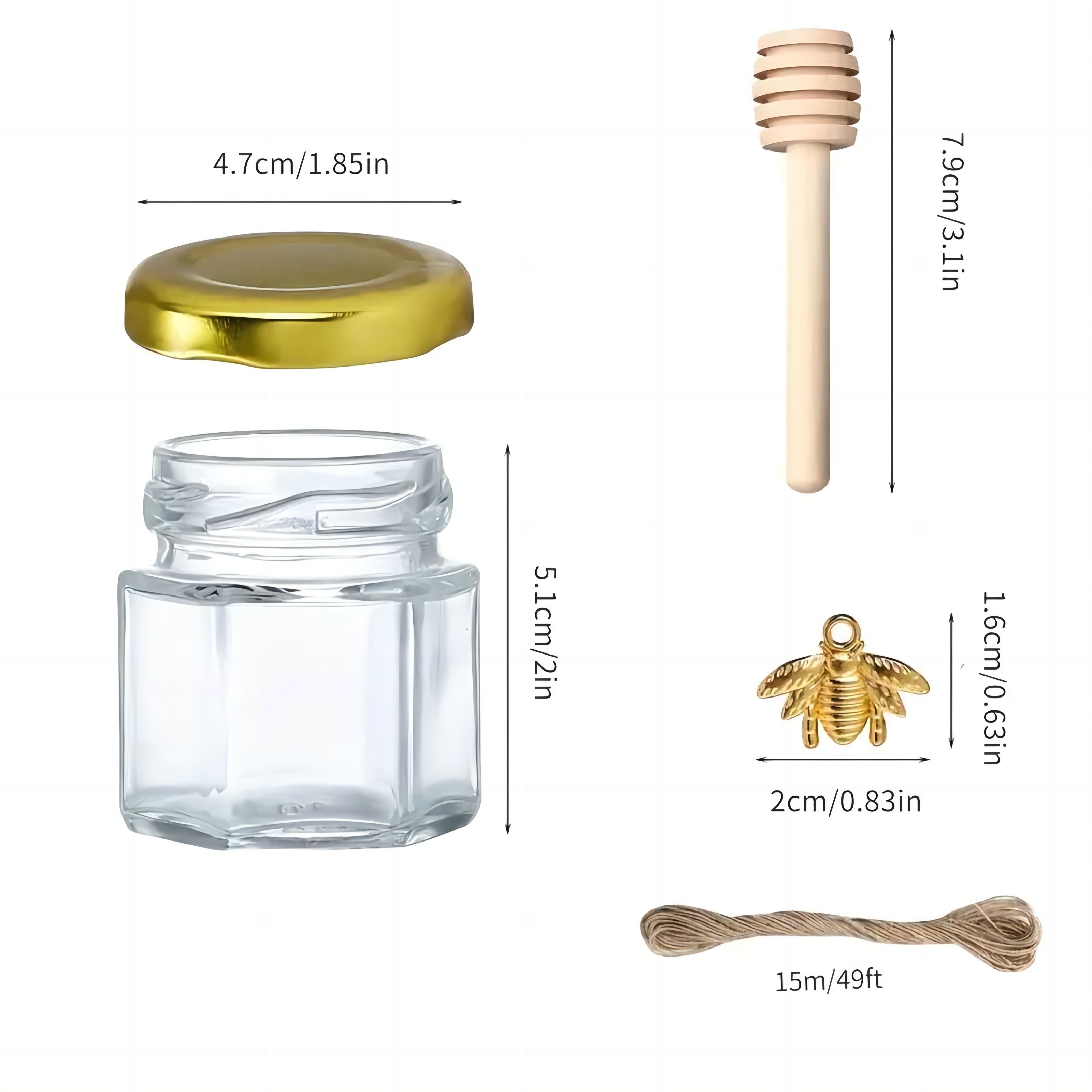 1.5 Oz Hexagon Mini Glass Hone - Baby Food Storage Jar reseña y precio