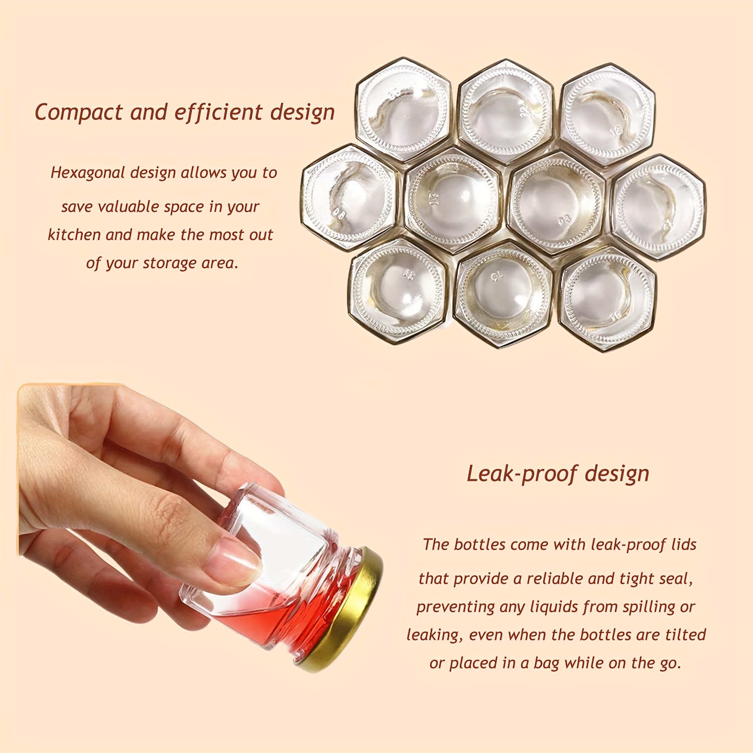 1.5 Oz Hexagon Mini Glass Hone - Baby Food Storage Jar reseña y precio