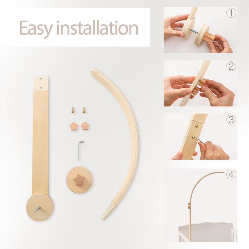 Baby Wooden Bed Bell Bracket M - Baby Rattle Toy Set reseña y precio