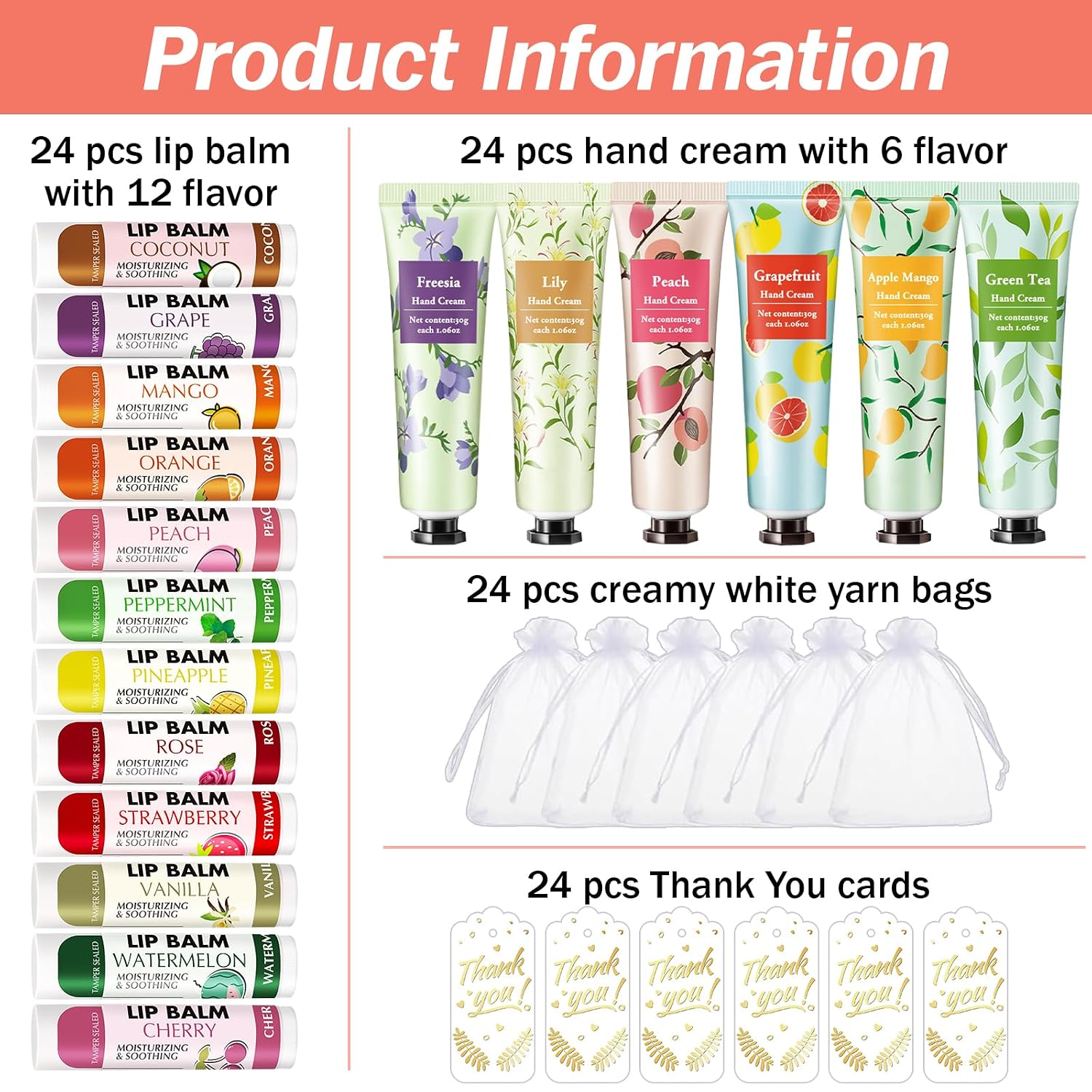 24 Sets Bulk Hand Cream and Li - Baby Products Gift Card reseña y precio