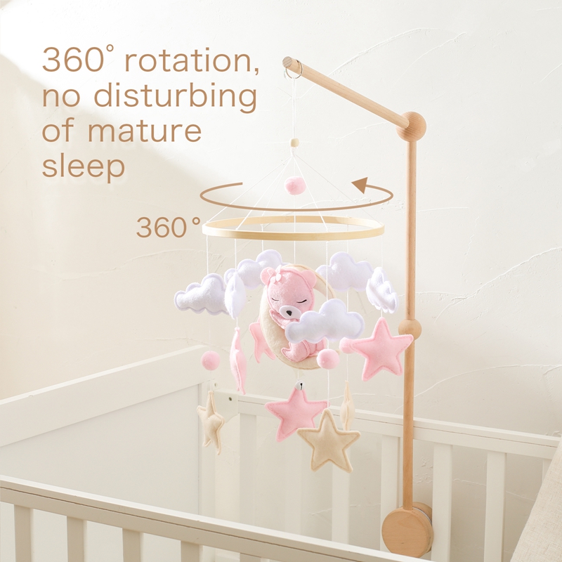 Crib Mobile Rattle Baby Wooden - Baby Rattle Toy Set reseña y precio