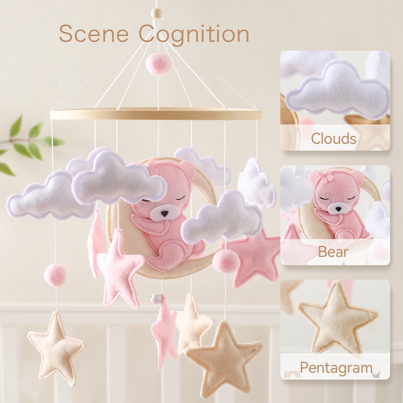 Crib Mobile Rattle Baby Wooden - Baby Rattle Toy Set reseña y precio