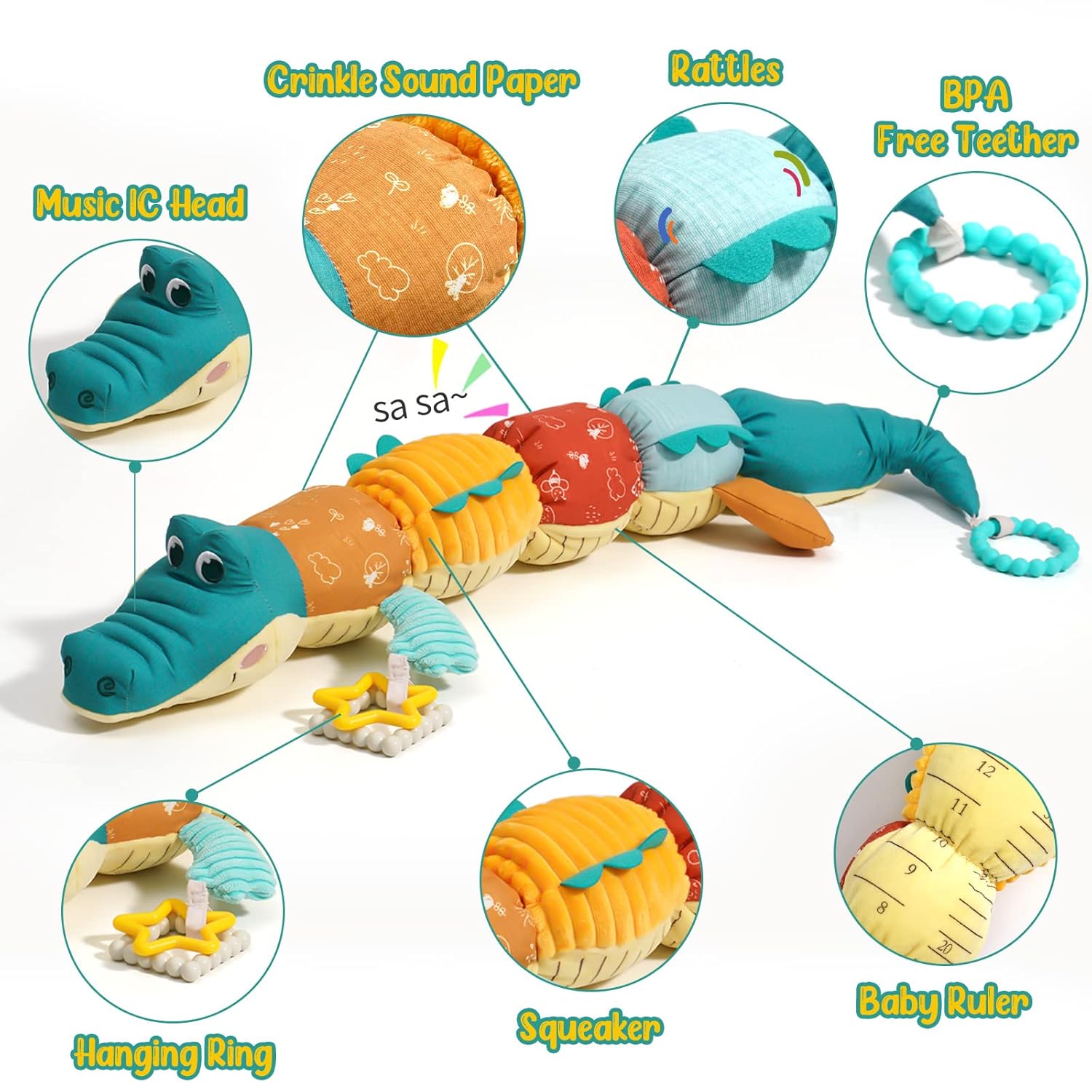 Tummy Time Toys 0-24 Months Ba - Baby Rattle Toy Set reseña y precio