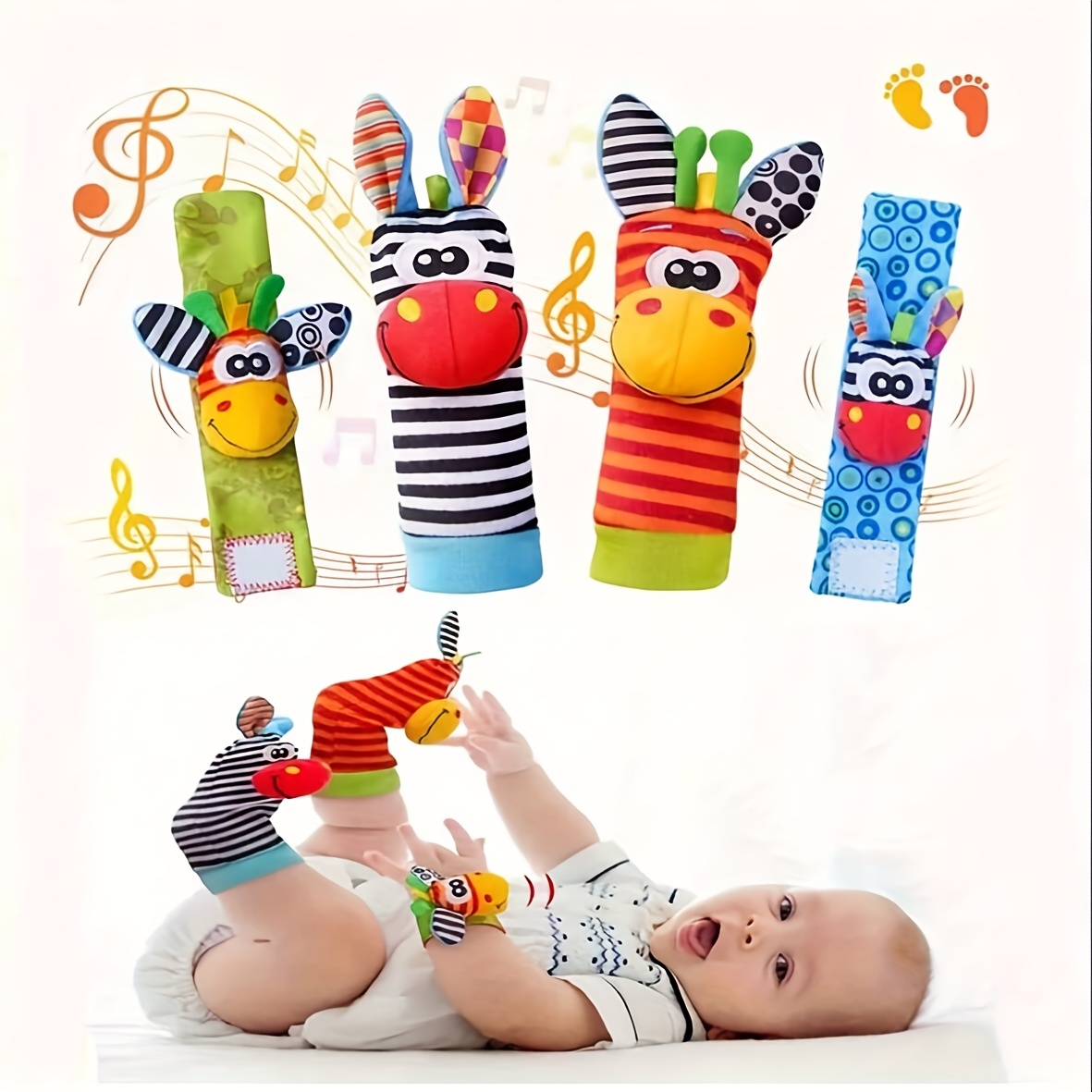 4pcs/Set Baby Infant Wrist Rat - Baby Rattle Toy Set reseña y precio