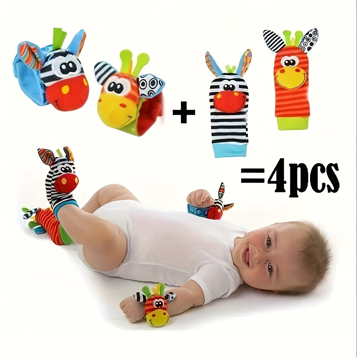 4pcs/Set Baby Infant Wrist Rat - Baby Rattle Toy Set reseña y precio