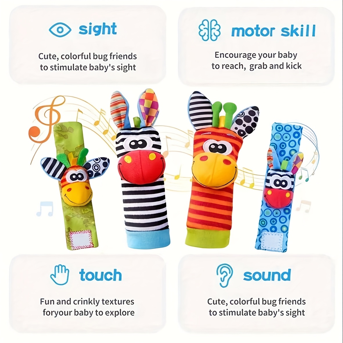4pcs/Set Baby Infant Wrist Rat - Baby Rattle Toy Set reseña y precio