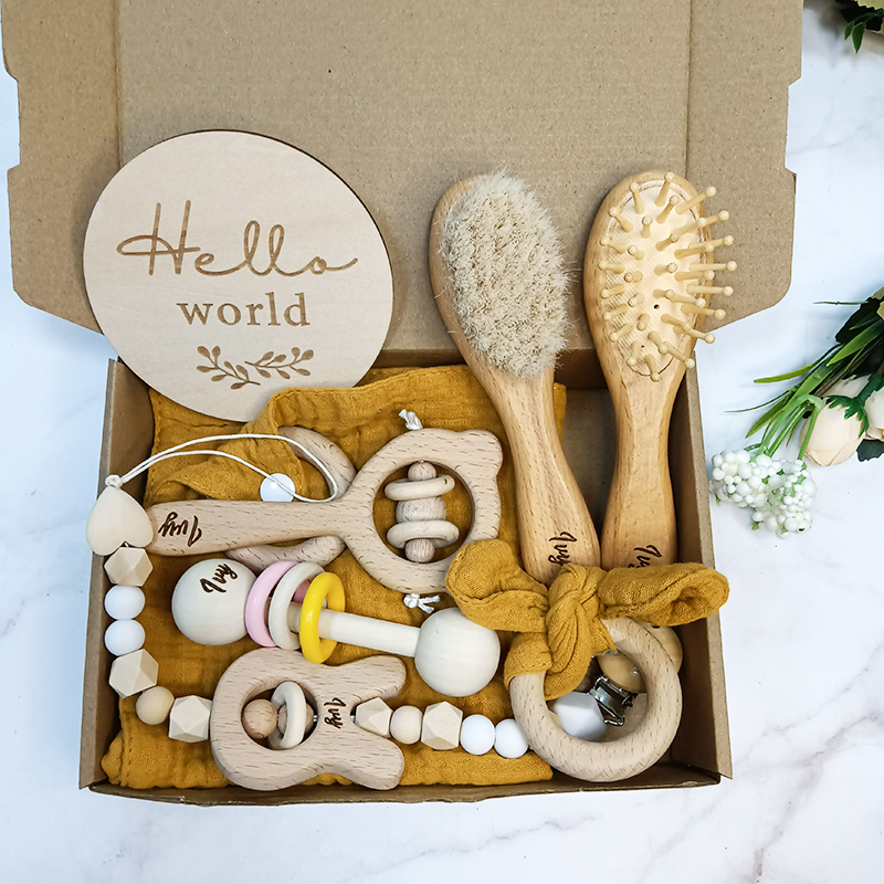 8pcs Custom Name Newborn Bath  - Baby Rattle Toy Set reseña y precio
