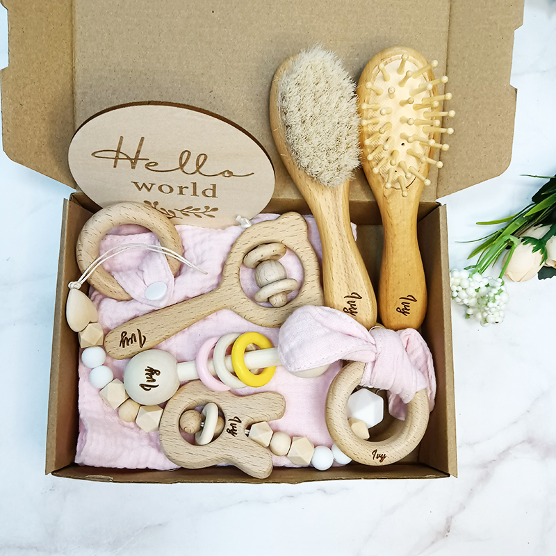 8pcs Custom Name Newborn Bath  - Baby Rattle Toy Set reseña y precio